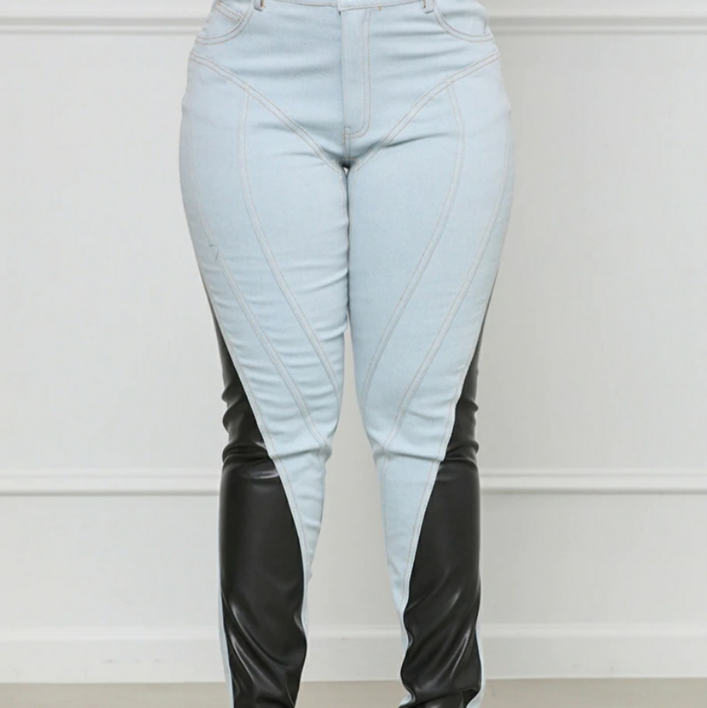 Faux Leather Jeans